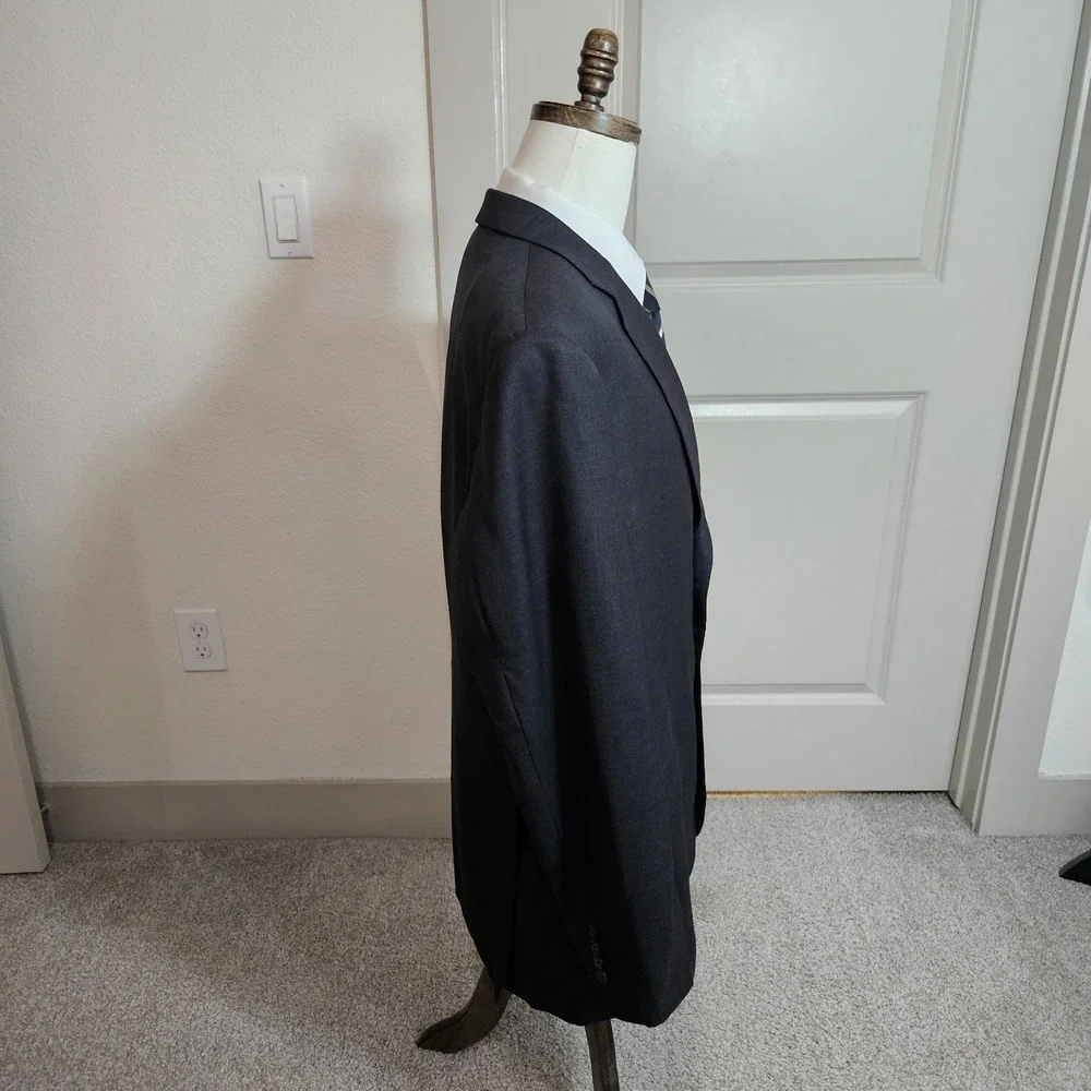 Brooks Brothers 46L Wool Suit Blazer Men Charcoal‎ Gray - Please Read